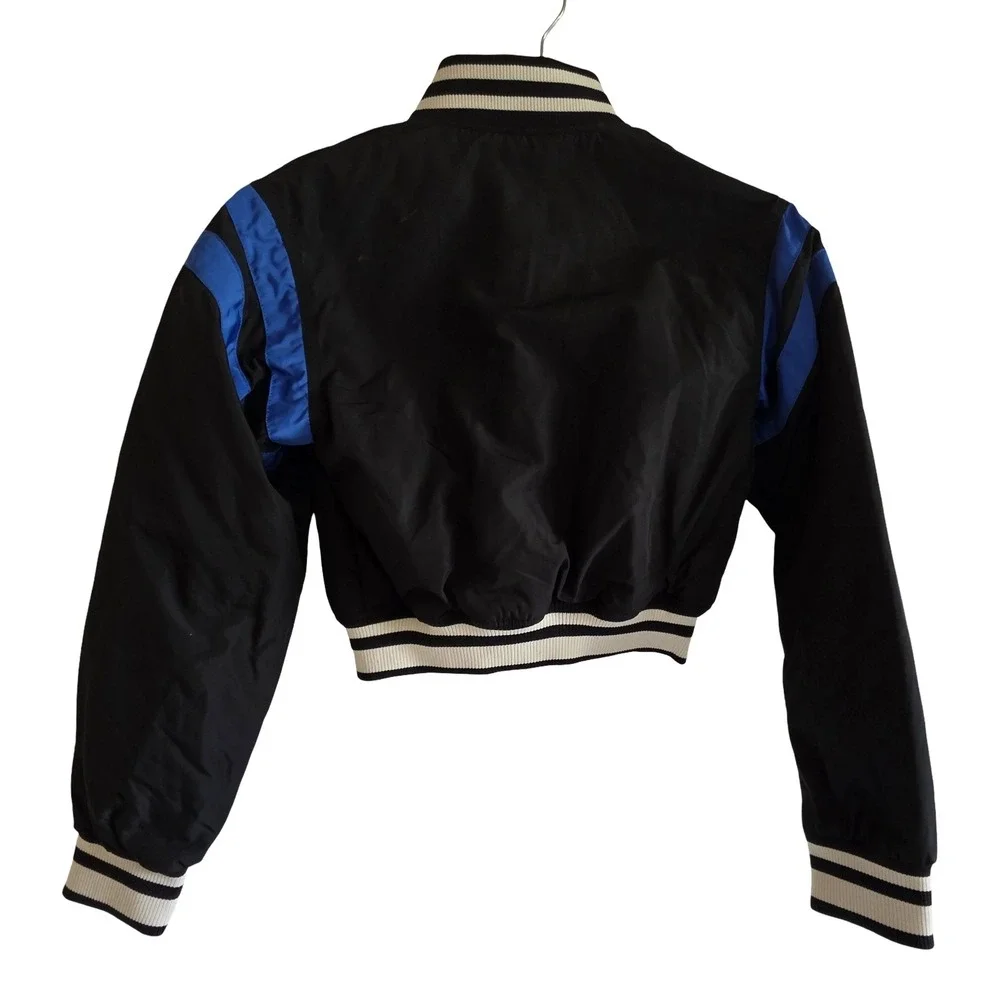 HM Kids Black Blue Racing Motorsport Varsity Bomber Jacket‎ Size 12 US Years